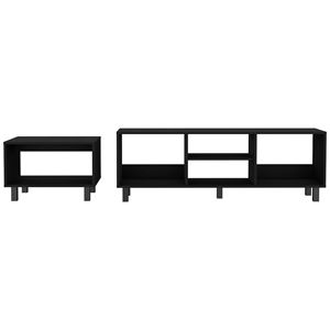 Carter da soggiorno in due pezzi Design aerodinamico con supporto TV e tavolino - Product Image 4