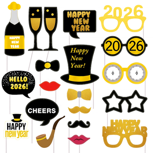Pafu OEM Fournitures pour Fête du Nouvel An 2026, Joyeux Nouvel An 2025, Accessoires, Véritables Paillettes, 20 Pièces, Accessoires pour Photomaton du Nouvel An - Product Image 1