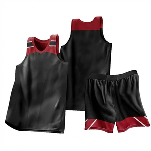 Custom Black Maroon Basketball Jersey Set Sleeveless <b>Athletic</b> Team Uniform Breathable Men Sportswear Wholesale High Performance - Product Image 1