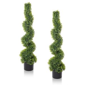 2pcs 115cm Green Spiral Boxwood PVC <b>Artificial</b> <b>Tree</b> Premium Quality Outdoor Decorative Item - Product Image 6