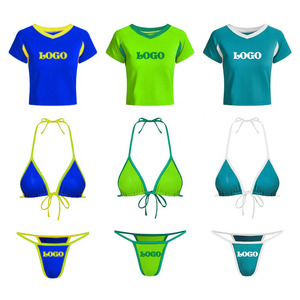 Ensemble de maillots de bain personnalisés pour femmes, bikini sexy deux pièces, micro bikini élégant, vêtements de plage tendance et bikinis, prix de gros personnalisés - Product Image 1