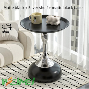 Petite <span class=keywords><strong>table</strong></span> d'appoint ronde en métal noir vintage, <span class=keywords><strong>table</strong></span> basse sur piétement pour petits espaces, plateau en céramique verte + base en métal - Product Image 1