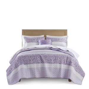 Juego de edredón de 4 piezas de seersucker tamaño Full/Queen con manta, accesorios de cama premium y cómodos - Product Image 5