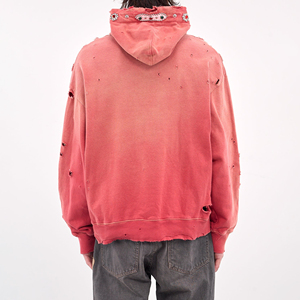 Sweats à capuche personnalisés de haute qualité pour hommes, vente en gros, dernier design, effet délavé à l'acide. - Product Image 3