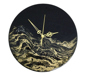 Round Resin <b>Wall</b> <b>Clock</b> Abstract Geometric Design Analog Quartz <b>Silent</b> Modern Living Room Decor from india - Product Image 6