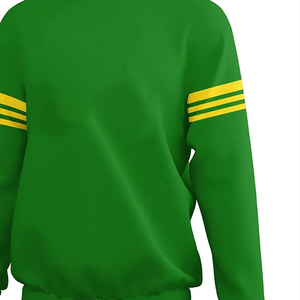 New Sorority Style Women Oversized Sweatshirt Yellow & Green Contrast 360 GSM Cotton <b>Fleece</b> Crewneck Greek Letter Streetwear - Product Image 3