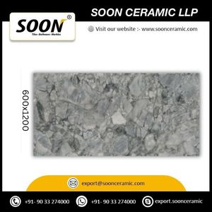 I-CREE Matte Porcelain Floor <b>Tiles</b> Stone Imitation Texture Minimalist Design 600x1200 - Product Image 2