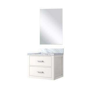 24 In. W X 18 In. D White Single Bath <b>Vanity</b> with Acrylic Countertop and 18 In. Mirror <b>Bathroom</b> <b>Vanities</b> - Product Image 3
