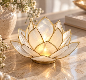Handmade Capiz Shell <b>Candle</b> Holder Decorative Object Pearlescent Tealight Holder Home Table Decor Wholesale - Product Image 2