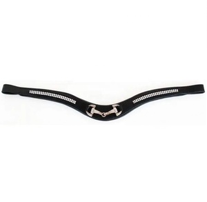 Banda Frontal para Caballo Más Vendida, Acolchada Suave con Doble Decoración de Cristal, Directo del Proveedor, Banda Frontal de Cuero Personalizable - Product Image 1