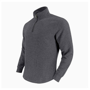 เสื้อสเวตเชิ้ตผู้ชายผ้าฝ้ายคอซิป ¼ ซิป แบบสวม ครึ่งซิป  ถักแบบเป็นมิตรต่อสิ่งแวดล้อม  โปโลแบบวินเทจ สไตล์สตรีท  ปรับแต่งผ้าได้ - Product Image 5