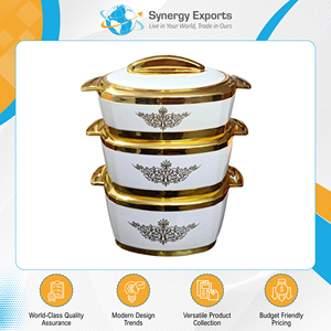 Indian Wholesale Exporter Selling Top Premium Food Grade Quality Casseroles 3 pcs <b>Set</b> Available with Pot Cover at Best Price - Product Image 2
