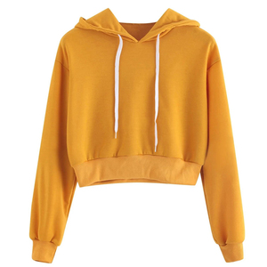 Custom Women Crop Top Hoodie Casual Women's Hoodies & Sweatshirts Long Sleeves <b>Pullover</b> Cropped Hoodie for Woman - Product Image 6