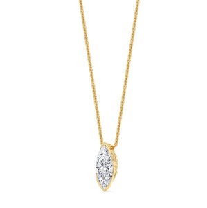 Colgante de Diamante Cultivado en Laboratorio con Corte Marquesa y Engaste en Bisel en Forma de V, 1.25 CTW en Oro Rosa de 9K - Product Image 6