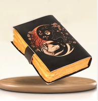 Magnifique Journal en Cuir à Motif Renard, Journal des Ombres Grimoire avec Papiers à Bords Frangés et Fermeture C-Lock