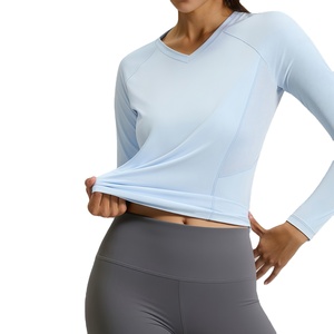 Chemise de course et de fitness pour femmes, manches longues, légère, col en V, nouvelle fabrication - Product Image 5