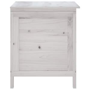 Boîte de rangement de jardin moyenne en bois de sapin massif blanc - Product Image 5