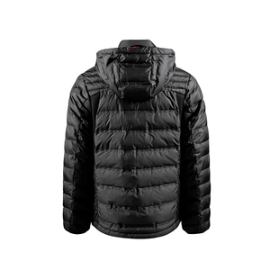 Veste matelassée à capuche noire pour homme, fermeture éclair rouge, coupe-vent, respirante, manteau d'hiver décontracté, vêtements d'extérieur, rembourrage en coton, épaisse et isolante - Product Image 3