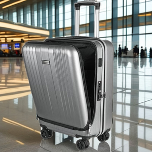<span class=keywords><strong>Valise</strong></span> de <span class=keywords><strong>cabine</strong></span> 20 pouces de haute qualité, moderne et élégante, antivol, avec poche avant ouverte et port de charge USB - Product Image 1