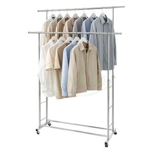 Perchero doble de alta resistencia con rieles laterales extensibles, maximiza la capacidad de colgado, diseño ajustable y extensible, perchero para ropa de Taiwán - Product Image 3