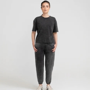 Camisetas de mezclilla para hombre y mujer, OEM, estilo casual urbano, transpirables, 100% algodón, para gimnasio, con logo personalizado, 360g, para todas las estaciones. - Product Image 2