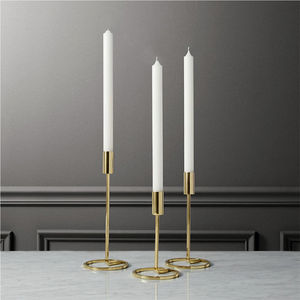 Ensemble de bougeoirs modernes en métal noir et or, style nordique, pour bougies coniques, centre de table de luxe en fer, décoration de mariage et de maison - Product Image 6