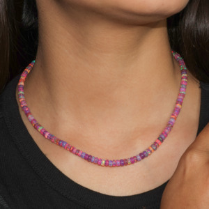 BEST SELLING <b>NECKLACE</b> DARK COLOR BEADS PALIN <b>NECKLACE</b> 925 SLIVER PLATED <b>NECKLACE</b> - Product Image 1
