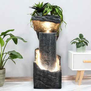 Fontana e Cascata Moderna da Esterno con Illuminazione LED, Altezza 33,4 Pollici - Product Image 3