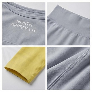 ชุดโยคะ 2 ชิ้นแบบ North Approach กางเกงเลกกิ้งไร้ตะเข็บเอวสูงแบบเต็มตัว เสื้อครอปแบบไร้สาย สีเทาล้วน ชุดกีฬา - Product Image 4