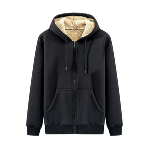 Sudaderas con Capucha para Hombre de Alta Calidad y Comodidad, 100% Algodón Felpa, Manga Larga con Cierre, Ecológicas, Transpirables, Anti-Pilling, Color Negro - Product Image 1