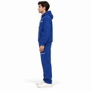Conjunto de chándal de forro polar estampado ecológico con sudadera oversize y joggers de pierna ancha, de peso pesado, para invierno, estilo urbano y casual. - Product Image 3