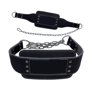 Cinturón de Cuero Genuino Profesional con Cadena Metálica Ajustable para Entrenamiento de Fuerza, Fisicoculturismo y Levantamiento de Pesas - Product Image 3