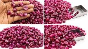 พลอยทับทิมดิบคุณภาพสูง เติมด้วยแก้วธรรมชาติ |   สีชมพู |   ความเงางามที่ยอดเยี่ยม |   เอฟเฟกต์ดาว |   การเจียรหลังคาเพชร |   ทำเอง - Product Image 2