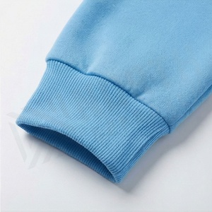 Survêtement unisexe bleu clair à capuche, manches longues, couleur unie, décontracté, avec cordon de serrage et poches latérales pour adultes, saison automne - Product Image 6