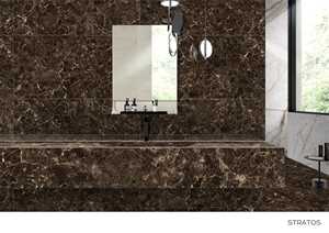 กระเบื้องปูพื้นและผนังกันลื่นลายทันสมัย Thunder Smoke Porcelain ขนาด 600x1200 มม. ผิวเงาสูง วิทริฟายด์ สำหรับห้องน้ำและตกแต่งภายในสำนักงาน - Product Image 3