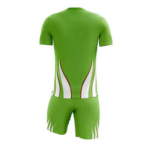 Uniforme de Fútbol Sublimado Personalizado OEM, Conjunto de Camiseta y Pantalones Cortos Transpirables 100% Poliéster, Cintura Elástica, Logotipo Frontal - Product Image 2