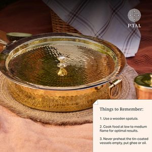 Brass Lagan 6L Stainless Steel Covered Lid 100% Pure Brass Degchi Biryani Handi Stainless Steel Handle Aluminum Alloy Hand Grip - Product Image 6