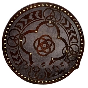 Bouclier Viking en bois fait main de 24 pouces avec motif loup et centre en acier, personnalisable, qualité DIY - Product Image 5
