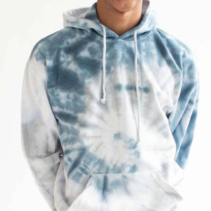 Sweat à capuche réversible personnalisé pour homme, en molleton tie-dye, à manches régulières, pour le printemps, sans doublure, tricoté, avec cordon de serrage et poches - Product Image 4