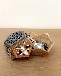 ที่ทำจากไม้ทำด้วยมือพร้อมไม้ถูพื้นไม้ถูในตัวพร้อมแม่ของไข่มุกประดับดอกไม้รุ่นของขวัญระดับพรีเมี่ยม - Product Image 4