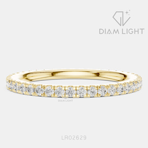 Bague de mariage en or blanc 14 carats avec diamant de laboratoire certifié IGI, taille ronde 0,504 carats, bijoux fins - Product Image 3