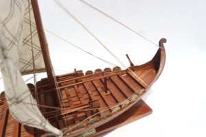 DRAKKAR VIKING Modèle de voilier sculpté à la main en bois, objet de collection antique, thème océan, décoration de table - Product Image 5