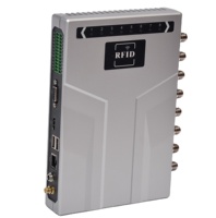 Lecteur RFID fixe haute performance à 8 ports, prise en charge GPS 4G, protocole ISO18000-6C, taux de lecture >400 fois/s, lecteur de cartes de contrôle d'accès