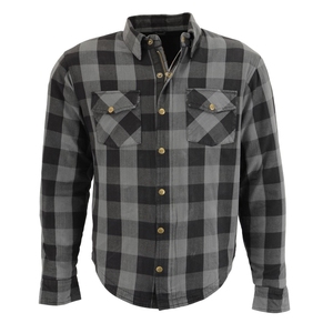 Chemise en flanelle à carreaux gris anthracite pour homme, robuste, à manches longues, style utilitaire, double poche, étiquette personnalisée, vente en gros - Product Image 4