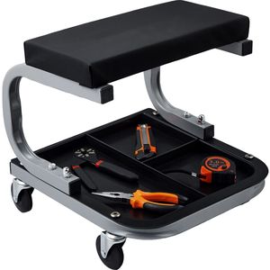 Sedile da Meccanico con Ruote per Officina, Capacità 113 kg, con Vassoio Portautensili Sottoscocca per Meccanici Auto - Product Image 4