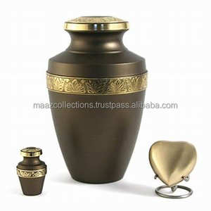 Venta al por mayor, recién llegados, urnas de cremación de latón modernas para adultos, elegantes suministros funerarios de Metal americano para cenizas dignas conmemorativas - Product Image 5