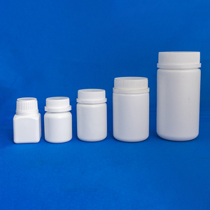 White <b>Plastic</b> Cylinder <b>Jars</b> with Screw Top Caps for Medicine and Chemical Storage PP Material - Product Image 2