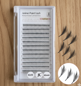 Alta calidad superventas Forever J máquina hecha Anime Point Lashes 0,05mm J JC C D Curl 8-18mm Black Wispy Spiky Lash Extension - Product Image 3