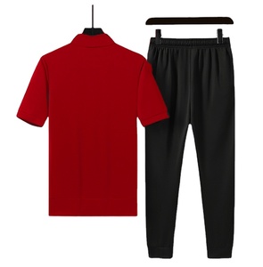 Logo Blank Jogger Set manga corta liso nueva moda parejas ropa deportiva chándal hombres 2 piezas chándal manga corta - Product Image 2