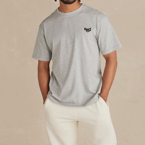 Camiseta de Algodón Personalizada OEM ODM al por Mayor, Cuello Redondo, Manga Corta, Unisex, Gris Claro, Fabricante de Ropa sin Estampado - Product Image 2